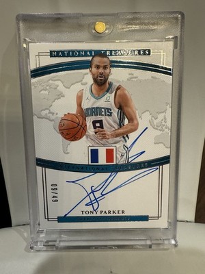 Tony Parker 2018-19 Panini Nat Treasures Intl Treasures Auto /49 Hornets NBA
