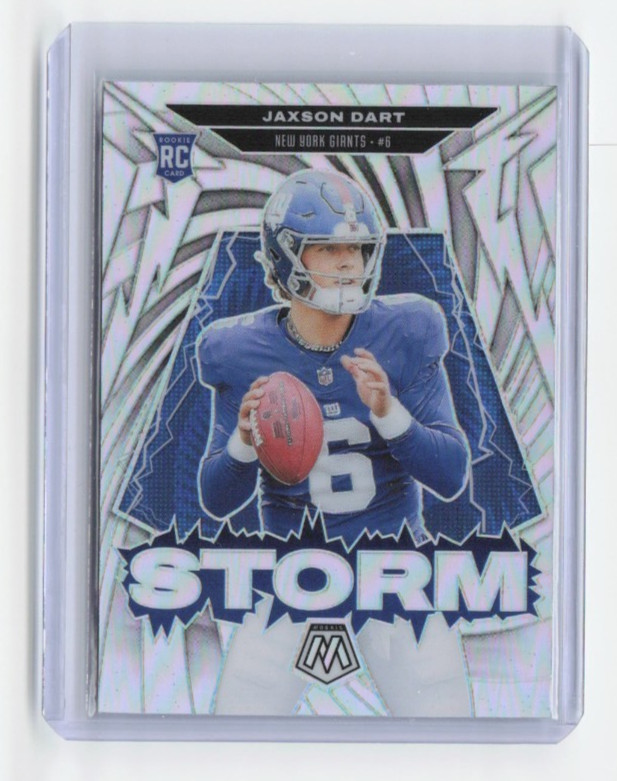 2025 Panini Mosaic Jaxson Dart Storm Silver #12 New York Giants
