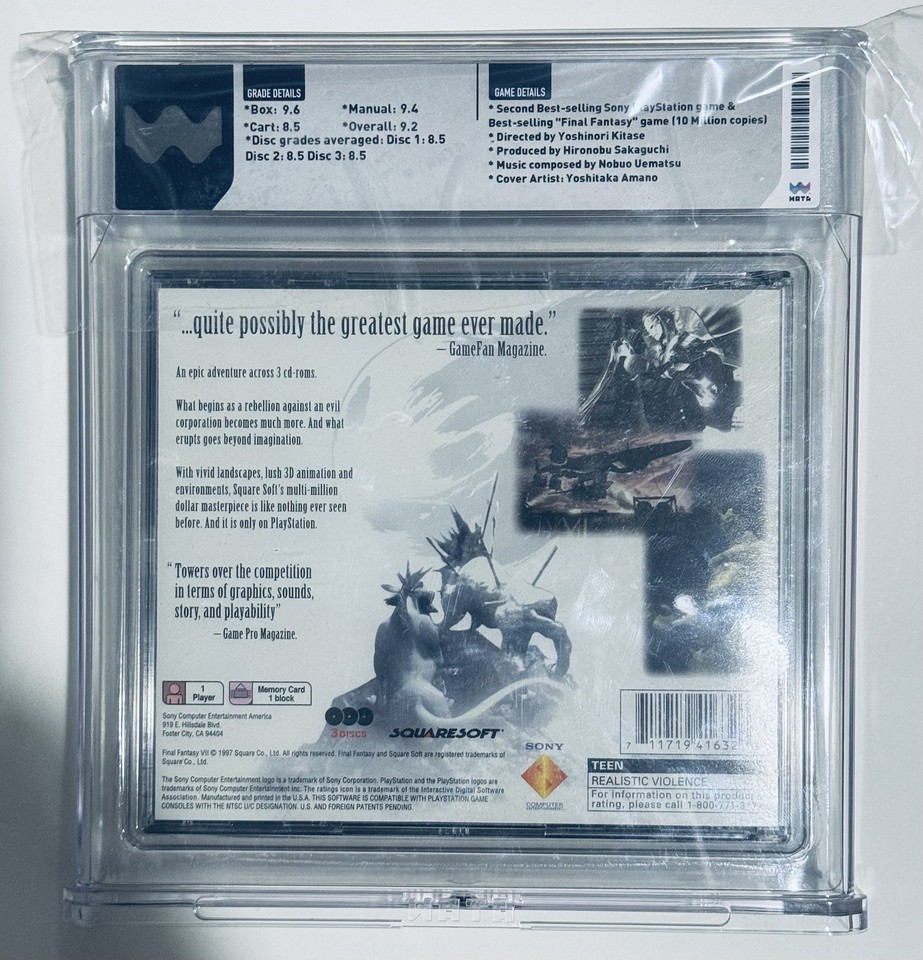 WATA 9.2 Final Fantasy VII 7 Black Label Misprint Playstation