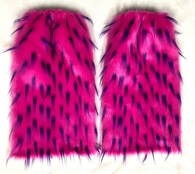 Handcrafted Spiked Faux Fur Leg Warmers Dancewear Boot Covers Multiple Colors