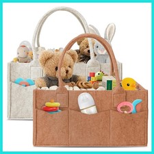 2-Pack Diaper Caddy Organizer - Nursery Storage Bin  Car Organizer for Diape...