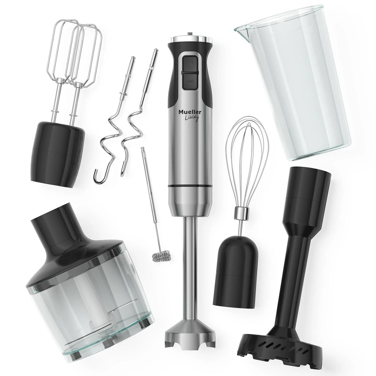 MuellerLiving Immersion Hand Blender Full Set - 8 Speed Immersion Blender, Hand