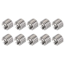 Convert Screw Adapter 8mm/0.31" 10Pcs, 1/4" Female to 3/8" Male Thread, Silver