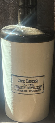 Jack Daniel's Distillery Advertising Jug Beige/Black Lynchburg Tennessee