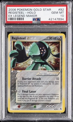2006 POKEMON EX LEGEND MAKER GOLD STAR #92 REGISTEEL-HOLO PSA 10