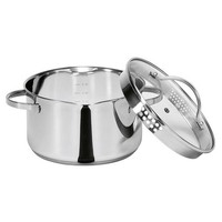 KrüGer 101016A Kochtopf Mit Ausguss Und Glasdeckel, 1,5 L, Silber