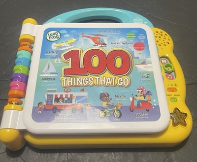 Leap Frog 100 Things That Go Electronic Learning Book Lights Sounds Bilingual