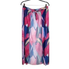Blue and Pink Mesh Sarong Skirt Beach Cover-Up Size Large