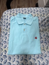 New Brooks Brothers Men's Original Fit Short Sleeve Polo Shirt Large Light Blue