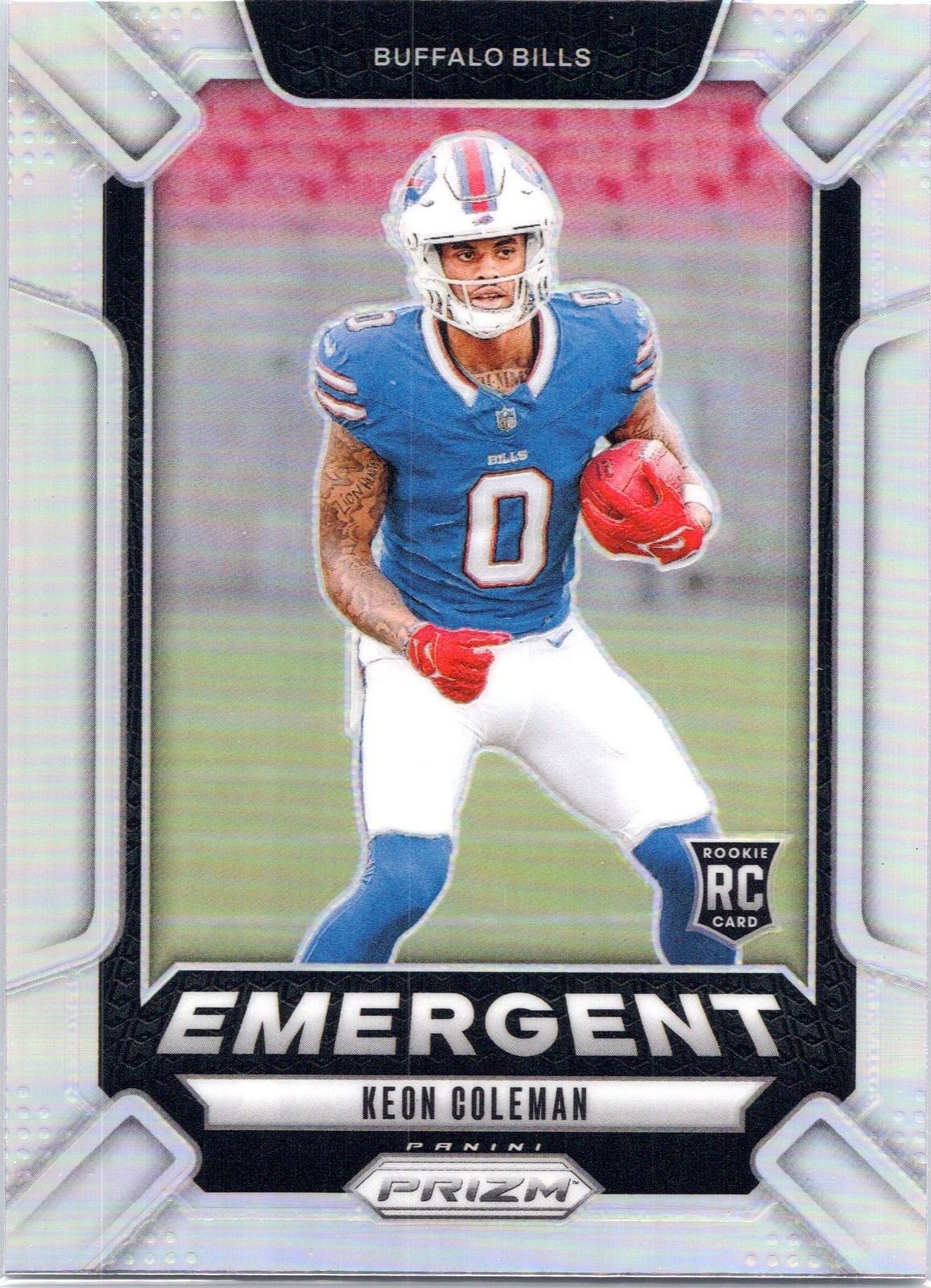 2024 Panini Prizm #16 Keon Coleman Emergent Silver Prizm Bills RC