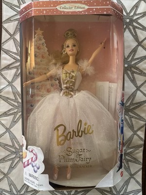 Mattel Barbie Sugar Plum Fairy Flower Ballet Nutcracker Christmas Doll 