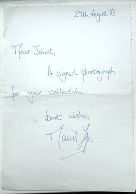 DAVID YIP - TV SCHAUSPIELER - HANDSIGNIERTER BRIEF - 1983