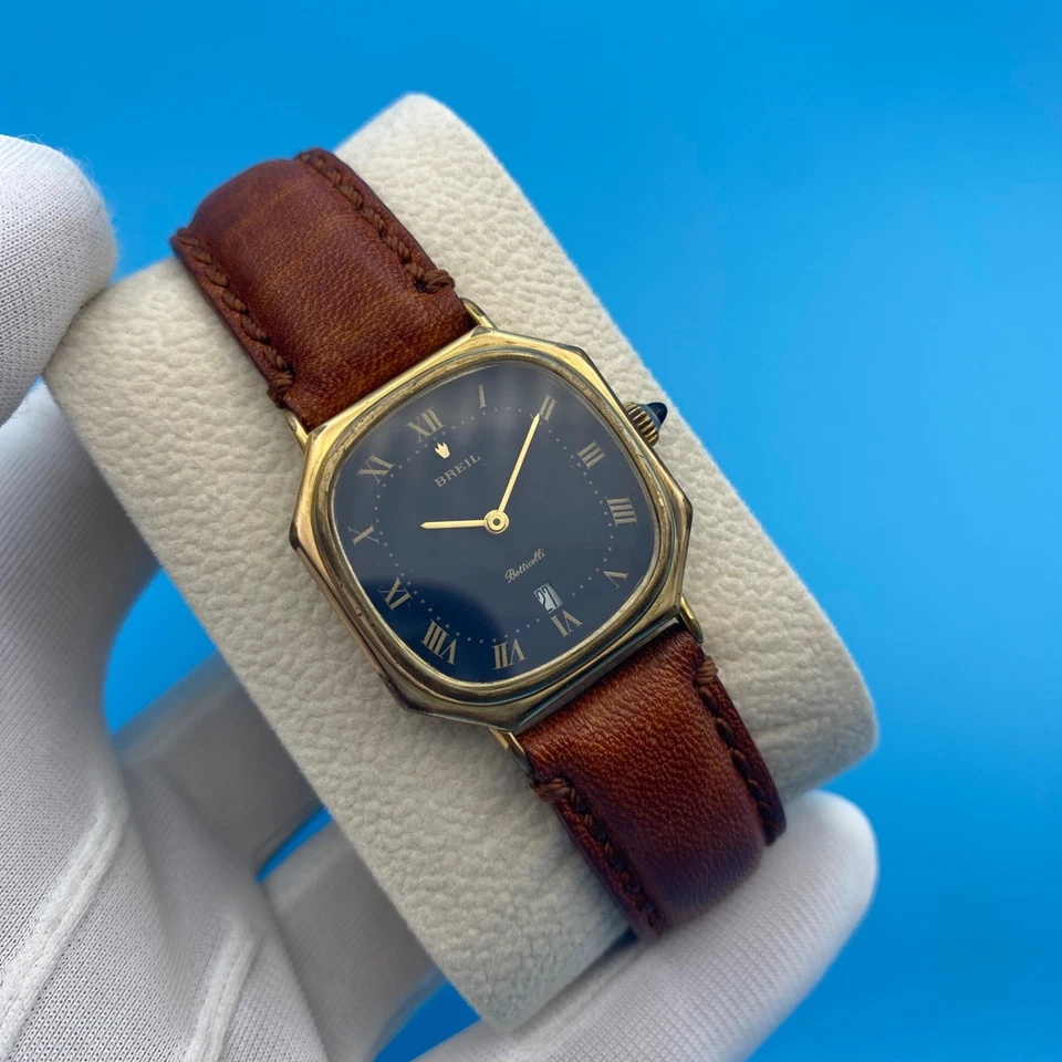 Authentic NOS Watch Men's Breil Chiffre Roman Swiss Manual Winding Vintage 1970s - Image 2 of 4