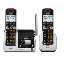 AT T BL102-2 Cordless Phone Answering Machine Call Block 2 Handsets DECT 6.0