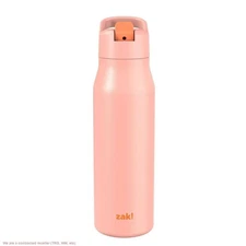 Zak Designs 20 fl oz Stainless Steel Tranquility Straw Bottle - Blush