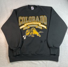 Vintage 80s Colorado Buffaloes Spell Out Logo Sweatshirt Made In USA Crewneck L