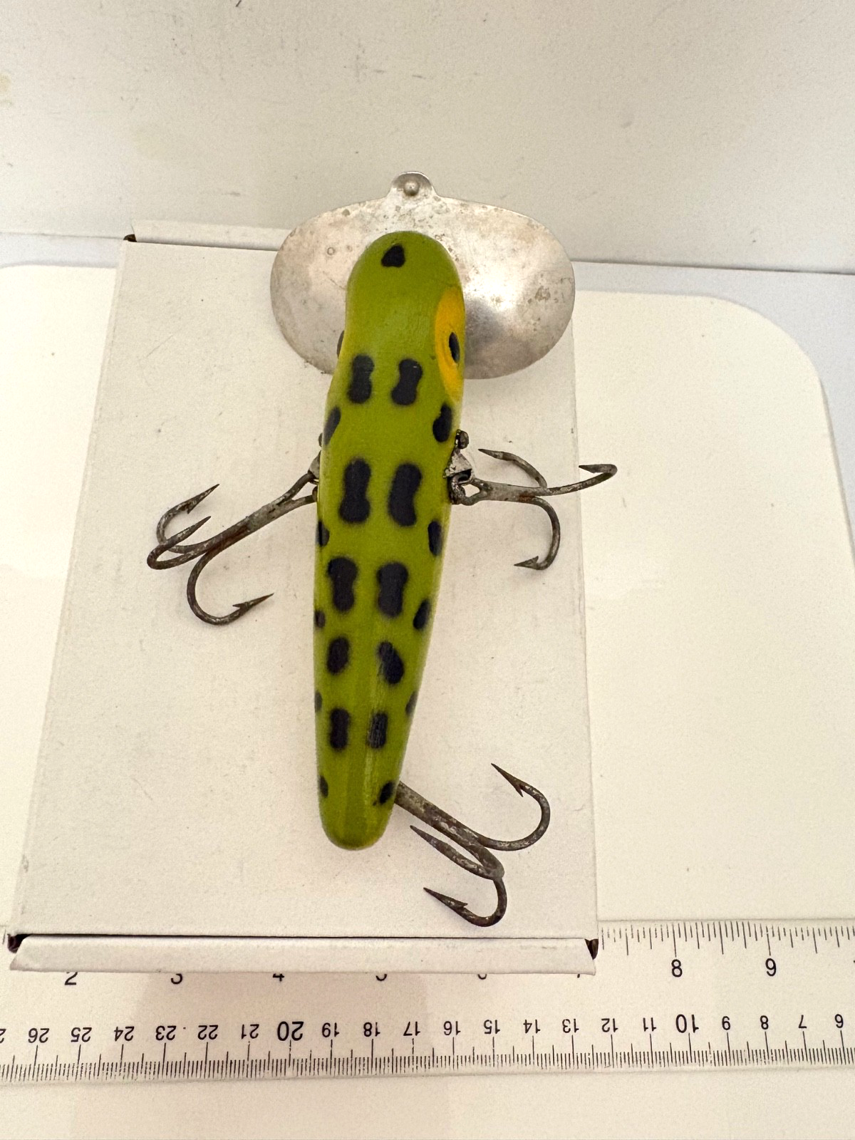Kutterbug ~ Vintage Fred Arbogast MUSKY Wood JITTERBUG in Frog Color ~ HUGE ...