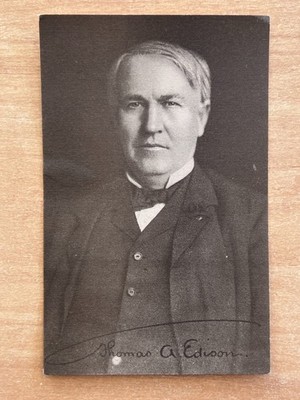 Thomas A. Edison Trade Card Postcard AMBEROL RECORDS Phonograph c.1910