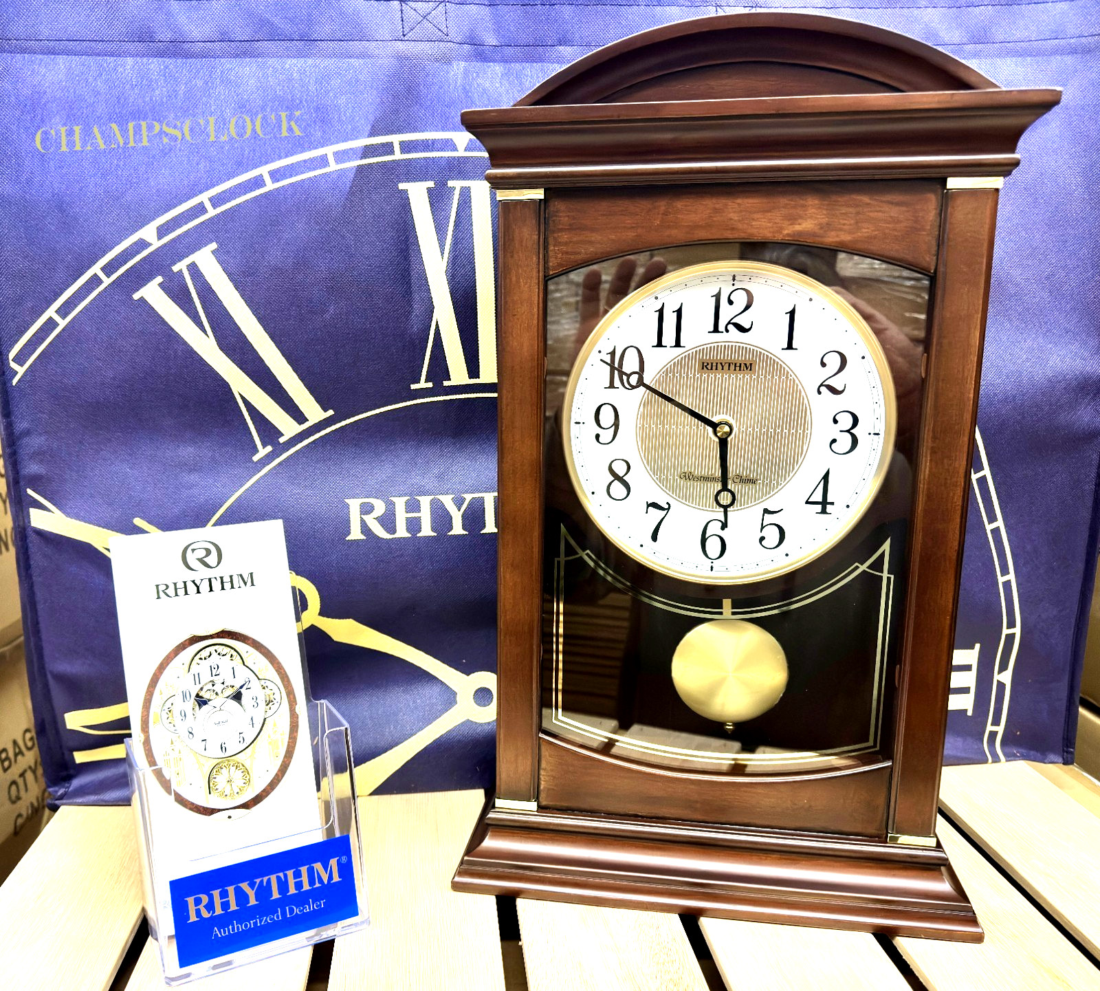 RHYTHM CRJ 758 UR 06 WSM Mc Kinley Traditional Wood Mantel / Table / Wall Clock NEW - s l 1600