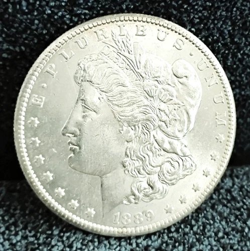 1889 S Morgan Dollar MS+ Great Eye Appeal Excellent Strike. 100% Original White