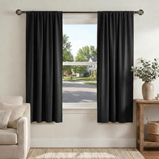Black Out Curtains 72 Inch Long - Blackout Solid Rod Pocket Thermal