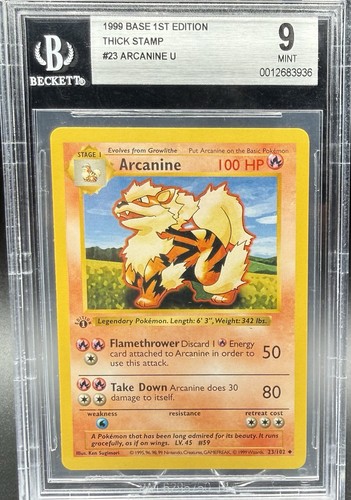 Arcanine (1st Edition) graded BGS 9 for sale on eBay