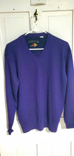 Orvis Men's Purple Merino Wool V-Neck Knit Pullover Sweater Sz M gorpcore preppy