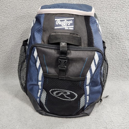 Rawlings Backpack Baseball Softball Equipment Bag Blue Black & Gray