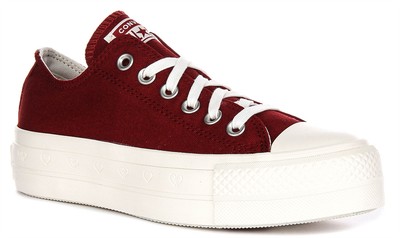 Converse A13653C All Star Valentinstag Damen Sneaker Dunkelrot UK 3   8