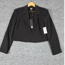 Dee Ocleppo Alice Black Cropped Blazer Jacket Womens Size 12 NWT