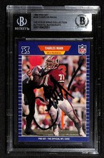 Charles Mann Redskins Signed 1989 Pro Set Football Card Beckett Auto