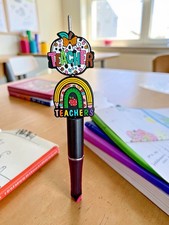 Focal For Beadable Pens, Keychains, Etc.-Teacher Theme-2 Count