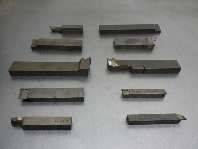 Lot of 10 Brazed Carbide Lathe Tool Holders Various Styles/Sizes (As Shown) 