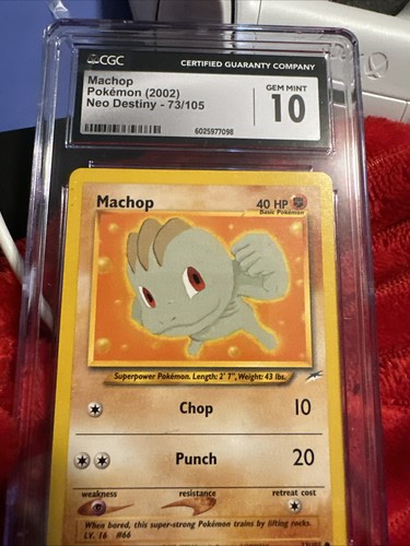 Machop (1st Edition) graded CGC 10 for sale on eBay