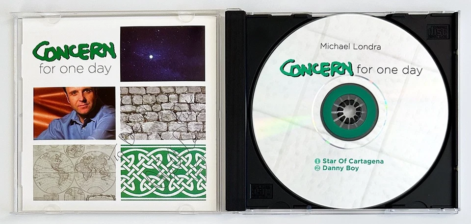 *Signed* MICHAEL LONDRA Concern Worldwide, RARE CD, Star Cartagena, Danny Boy Foto 3 de 4