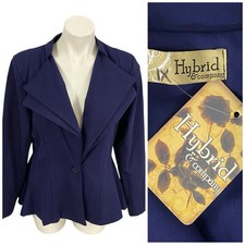Hybrid Blazer Womens 1x Blue Jacket Peplum Workwear Business Casual Professional