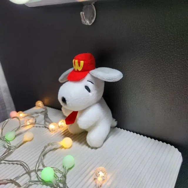Snoopy Plush Doll - Cute Red Hat & Ties, 15cm