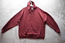 Hanes P180 EcoSmart Full-Zip Hooded Sweatshirt, Maroon, Size XL, New