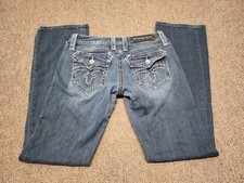 Rock Revival Blue Jeans Women's Deborah Easy Boot Dark Denim Size 28