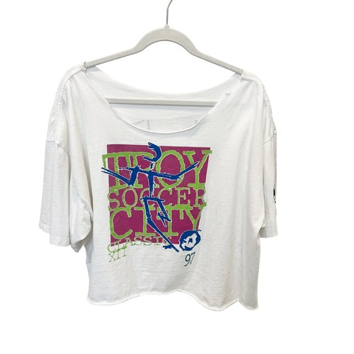 Diadora, Vintage 1997 Troy Soccer City TShirt Diadora Chevy Cropped Single Stitch Size XL