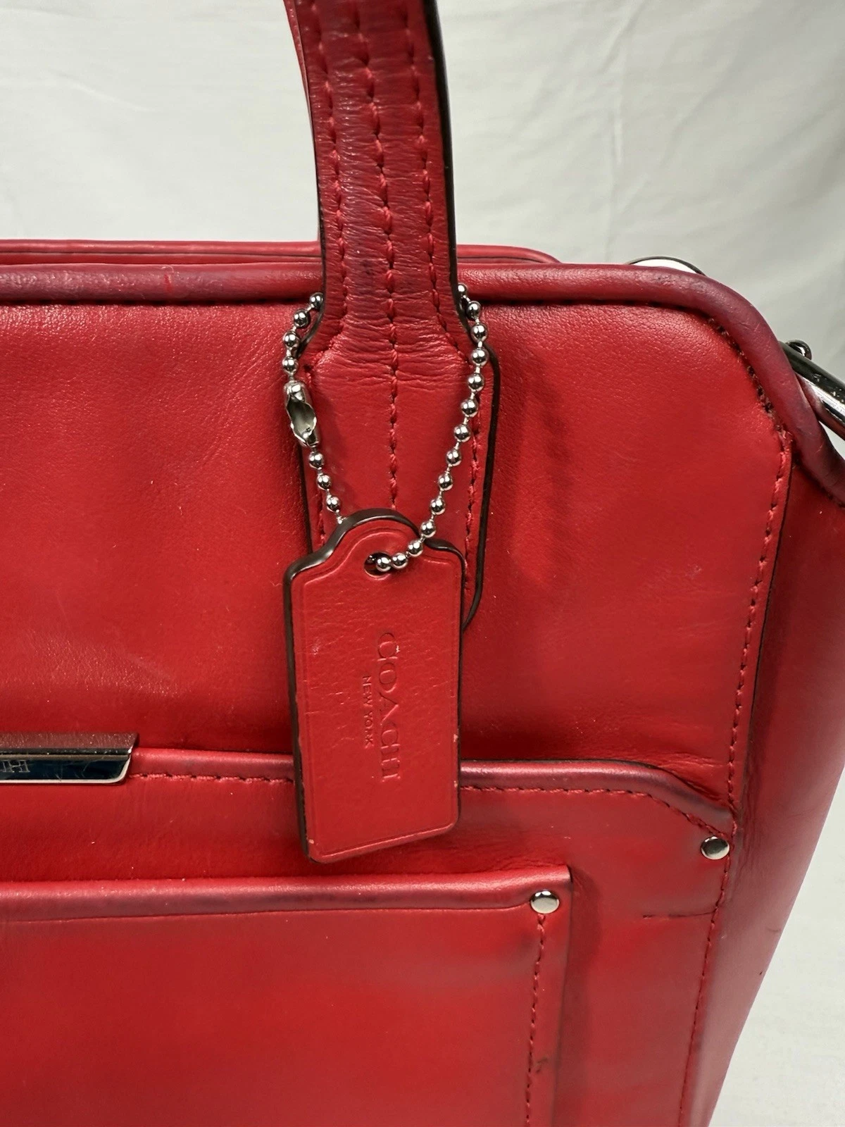 ???COACH CHERRY RED Taylor Bette Mini Tote 2WAY Borsa a tracolla in pelle