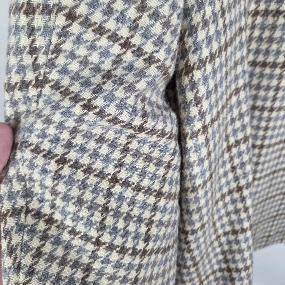 Blazer largo neutro pata de gallo Kim Rogers para mujer talla 10 clásico de negocios  Foto 3 de 4