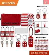 Professional Lockout Tagout Safety Kit with Padlocks and Heavy Duty Pouch
