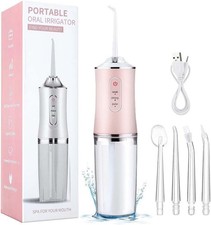 Cordless Rechargeable Water Dental Flosser Oral Irrigator with 3 Modes  4 Tips
