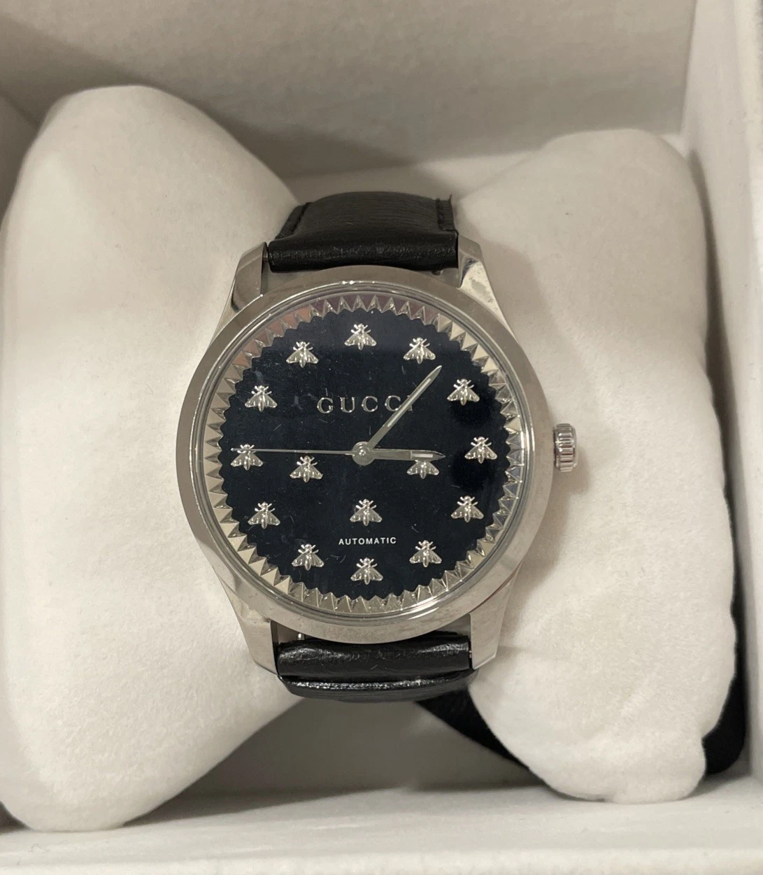 Gucci Watch G Timeless YA126286 Onice Nero Automatico Orologio Uomo Scatola e Documenti