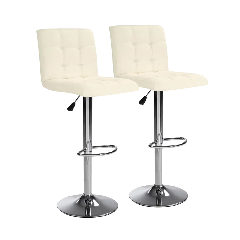 FunniHomi Adjustable Bar Stools Set of 2, Modern PU Leather Swivel Bar Stools - Image 3 of 4
