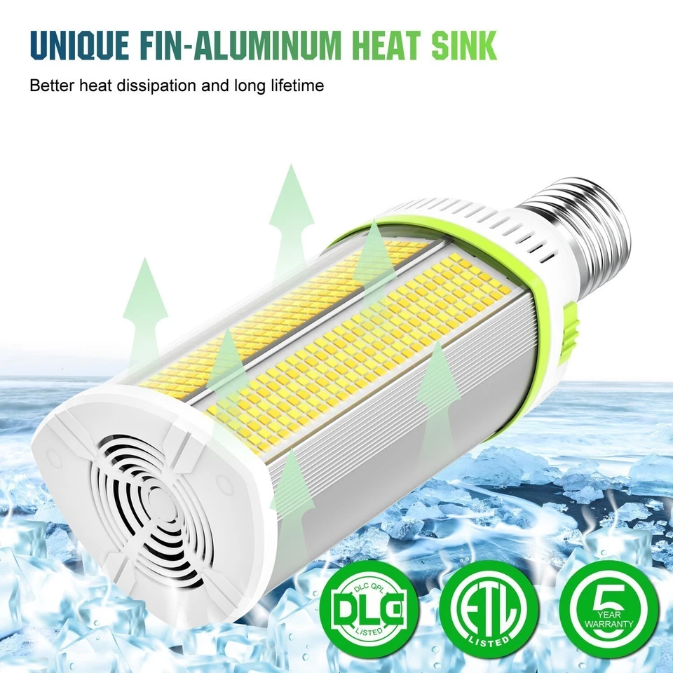 LED Corn Light Bulb 120W/100W/80W Adjustable E39 Base 4500K 5700K 5000K 480VAC - Image 3 of 4