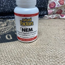 Natural Factors, NEM Natural Eggshell Membrane, Promotes Joint Comfort and Flexi