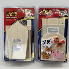 Lot 2 Kids Wood Craft Kits Gift Holiday Birthday Lowe s Build Birdhouse Barn