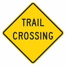LYLE T1-1616-EG_12x12 Trail Crossing Traffic Sign, 12 in H, 12 in W, Aluminum,